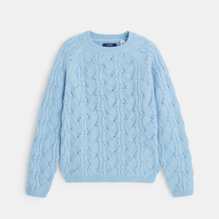 Avis Pull en maille ajourée bleu fille OKAIDI 1
