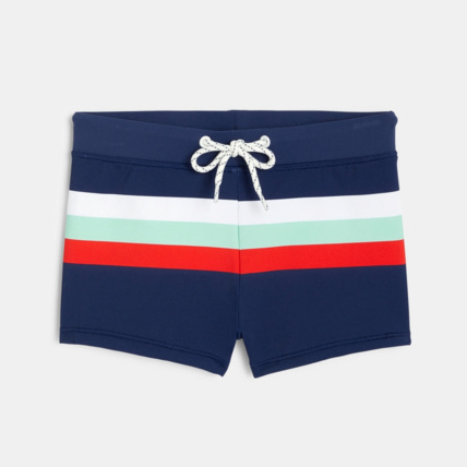 Avis Boxer de bain rayé orange garçon OKAIDI 1
