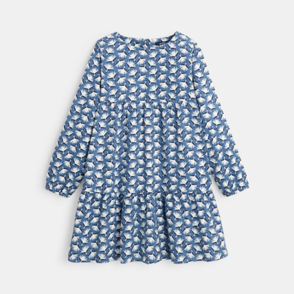 Avis Robe évasée en velours côtelé motif japonisant bleue fille OKAIDI 2