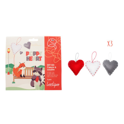 Avis Kit à Coudre En Feutrine Cœurs - Poppy Heart LOOLIPO 1