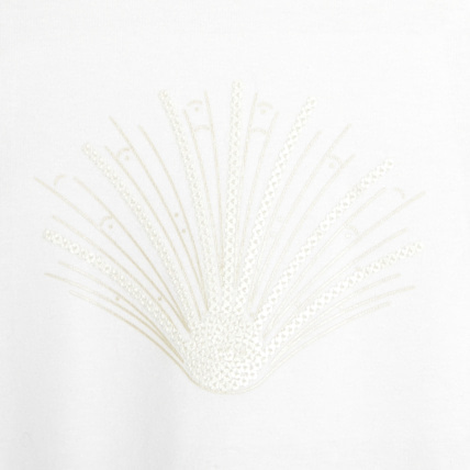 Avis T-shirt manches plissées motif sequin blanc fille OKAIDI 2