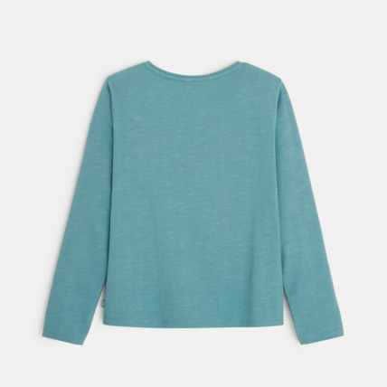 Avis T-shirt manches longues à message vert fille OKAIDI 3