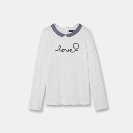 Avis T-shirt col Claudine blanc fille OKAIDI 1