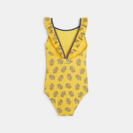 Avis Maillot de bain 1 pièce imprimé corail jaune fille OKAIDI 2