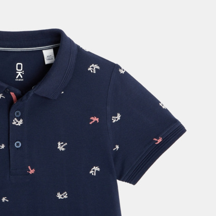 Avis Polo piqué imprimé palmiers bleu garçon OKAIDI 3