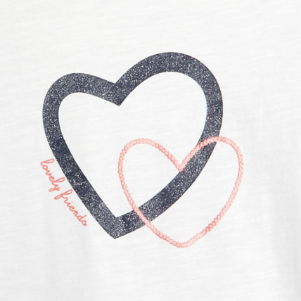 Avis Pyjama jersey flammé coeur à paillettes blanc fille OKAIDI 3