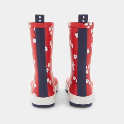Avis Bottes de pluie fleuries rouges fille OKAIDI 4