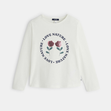 Avis T-shirt à message "Love nature" rose fille OKAIDI 1