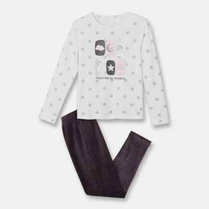 Avis Pyjama velours 2 pièces gris fille OKAIDI 1