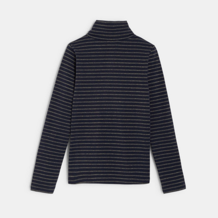 Avis T-shirt col roulé avec broderie cœur bleu fille OKAIDI 4