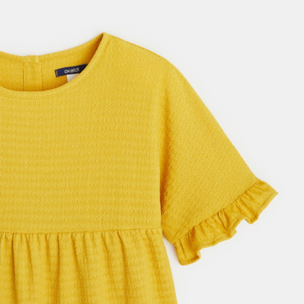 Avis Robe unie volantée jaune fille OKAIDI 2