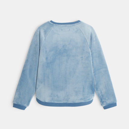Avis Sweat-shirt manches longues en velours moelleux bleu fille OKAIDI 4