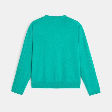 Avis Gilet tricot effet pointelle vert fille OKAIDI 4