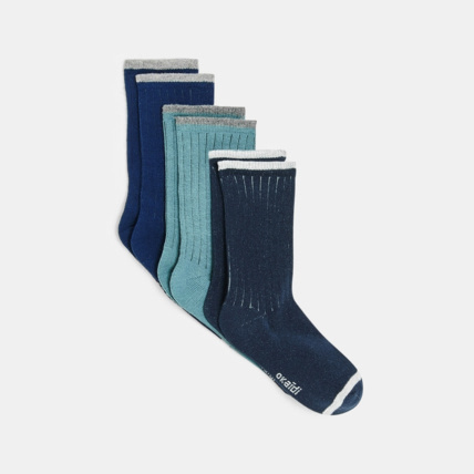 Avis Chaussettes côtelées (lot de 3) bleues garçon OKAIDI 1