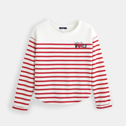 Avis Sweat molleton à motif rouge fille OKAIDI 1