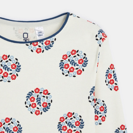 Avis Pyjama 2 pièces à pois fleuris bleu fille OKAIDI 2