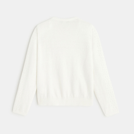 Avis Gilet tricot effet pointelle blanc fille OKAIDI 3