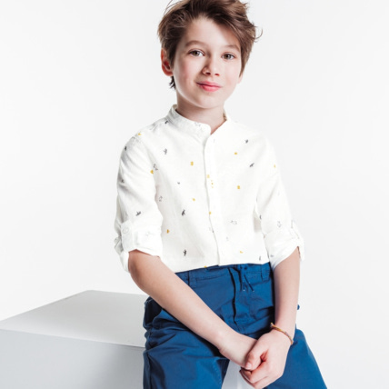 Avis Chemise col Mao jaune garçon OKAIDI 1