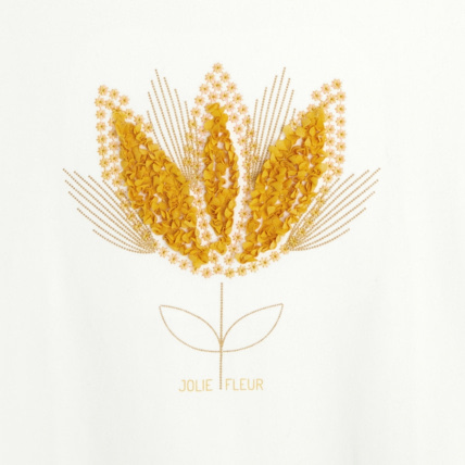 Avis T-shirt manches longues à motif brodé jaune fille OKAIDI 2