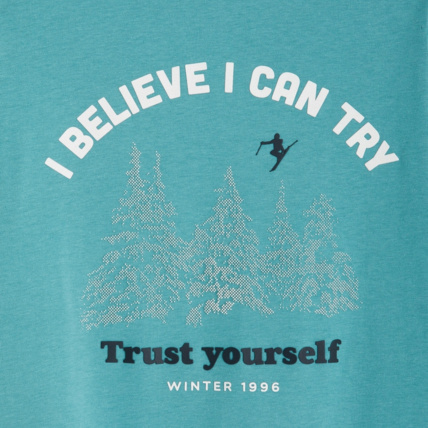 Avis T-shirt à message I believe I can try vert garçon OKAIDI 2