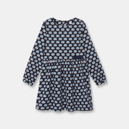 Avis Robe en velours imprimé bleue fille OKAIDI 1