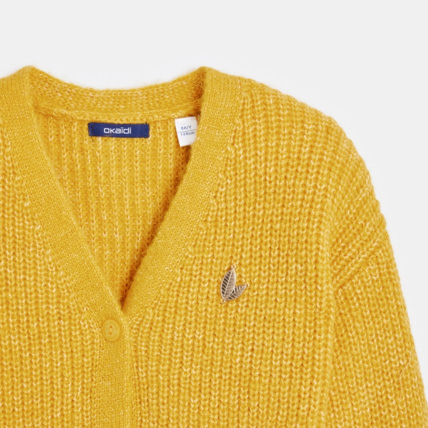Avis Gilet côtelé boutonné jaune fille OKAIDI 3