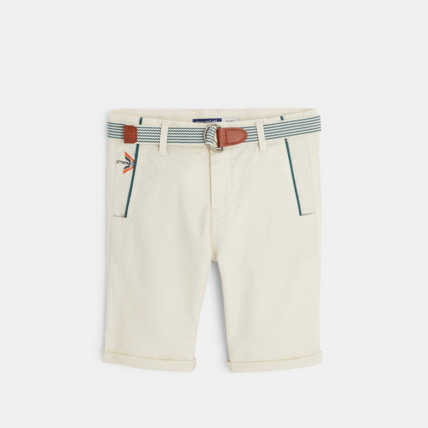 Avis Bermuda slim en toile piquée blanc garçon OKAIDI 1