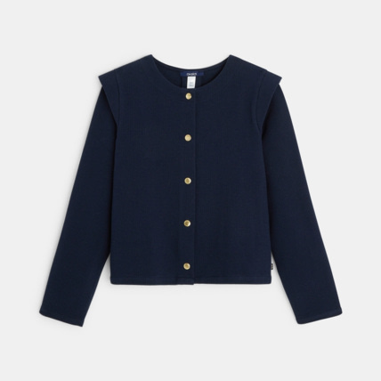 Avis Sweat côtelé à effet de manches bleu fille OKAIDI 1