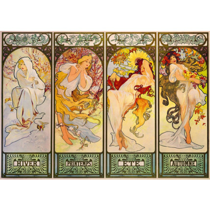 Avis Puzzle Mucha - Four Seasons, 1900 BLUEBIRD PUZZLE 1
