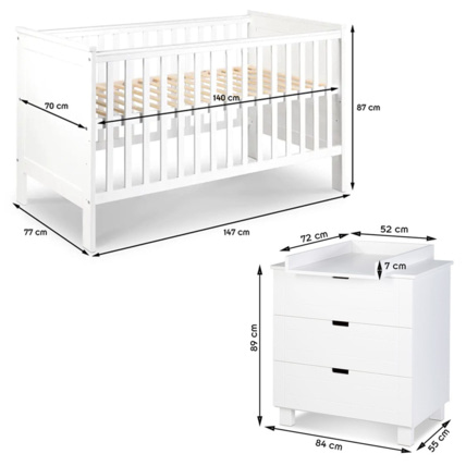 Avis Ensemble bébé lit évolutif + commode à langer IWO Mon Mobilier Design 4