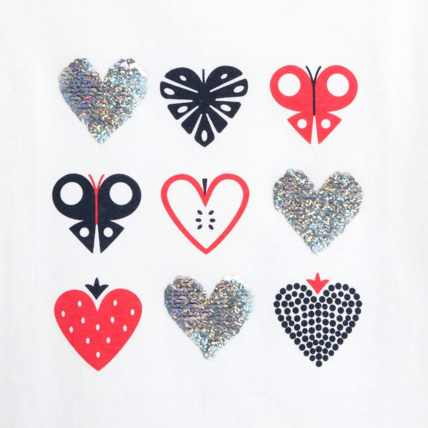 Avis T-shirt à sequins magiques Motif Petits Cœurs rose fille OKAIDI 3