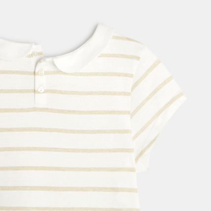 Avis T-shirt col Claudine blanc fille OKAIDI 3