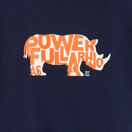 Avis T-shirt rhinocéros à message bleu garçon OKAIDI 3