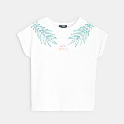 Avis T-shirt brodé blanc fille OKAIDI 2