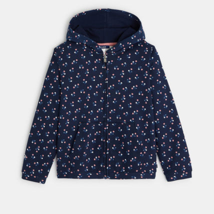 Avis Sweat-shirt zippé imprimé bleu fille OKAIDI 1