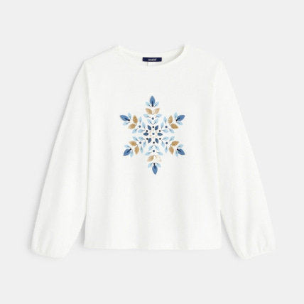 Avis T-shirt de Noël blanc fille OKAIDI 1