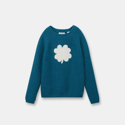 Avis Pull irisé turquoise fille OKAIDI 1