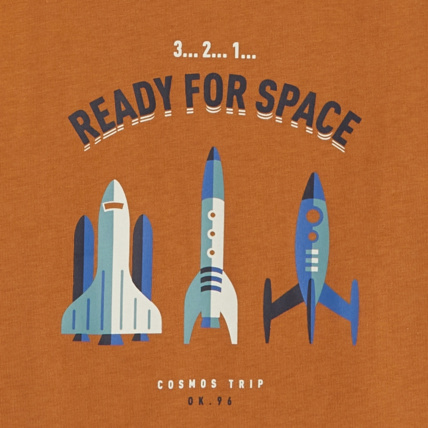 Avis T-shirt manches longues imprimé espace orange garçon OKAIDI 2