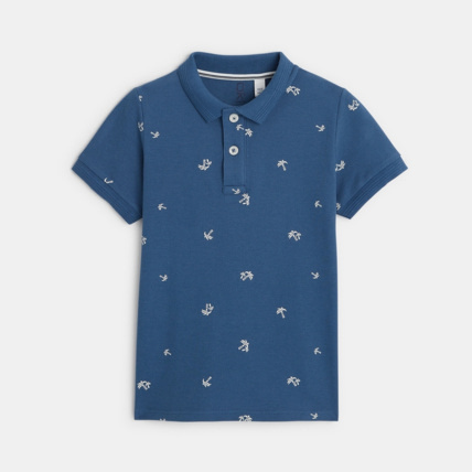 Avis Polo manches courtes imprimé bleu garçon OKAIDI 2
