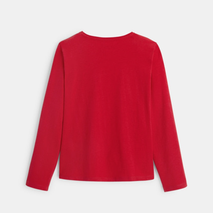 Avis T-shirt à motif pailleté Coeur rouge fille OKAIDI 3