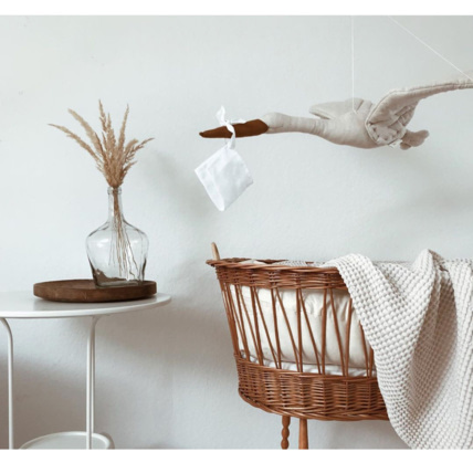 Avis Trophée mural enfant,  Cigogne en lin beige Sevira Kids 5