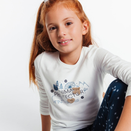 Avis T-shirt personnalisable Animal Protector blanc fille OKAIDI 1