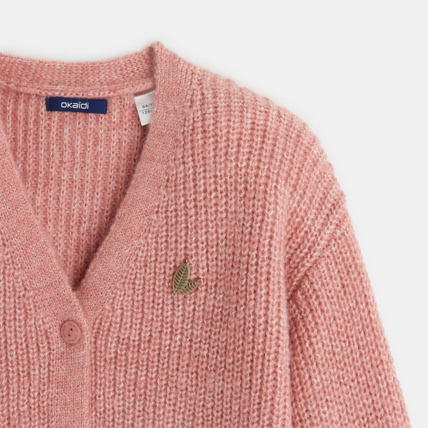 Avis Gilet côtelé boutonné rose fille OKAIDI 2