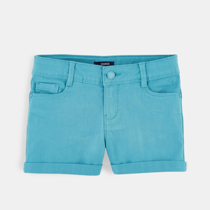 Avis Short en toile turquoise fille OKAIDI 1