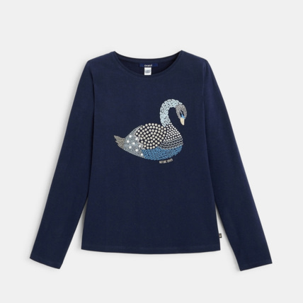 Avis T-shirt en coton biologique bleu fille OKAIDI 1