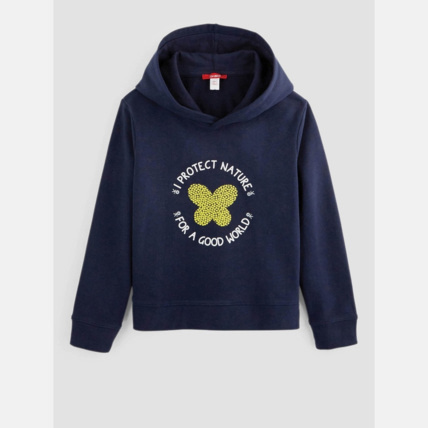 Avis Sweat-shirt à capuche bleu fille OKAIDI 1