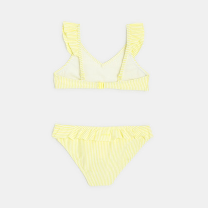 Avis Maillot de bain 2 pièces rayé jaune fille OKAIDI 3