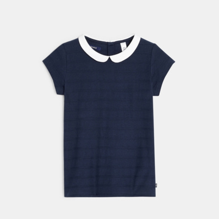 Avis T-shirt col Claudine bleu fille OKAIDI 1