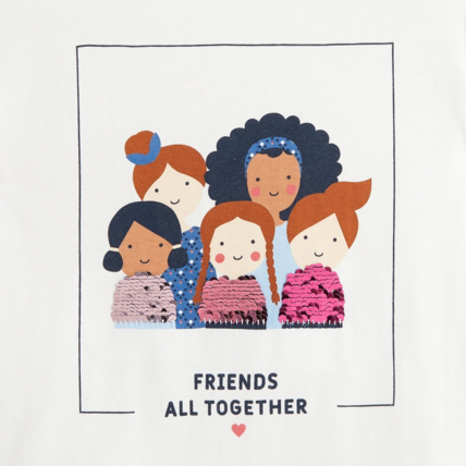 Avis T-shirt à message bleu fille OKAIDI 3