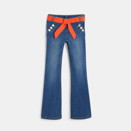 Avis Jean flare ceinturé bleu fille OKAIDI 2